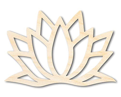 Unfinished Wood Lotus Flower Shape - Craft - up to 36" 4" / 1/4" 24 Hour Crafts