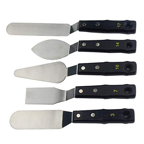 Large Painting Knife 5pcs by AebDerp Acrylic Paint Knife with Stainless Steel Palette Knives for Artist Painting Supply AebDerp