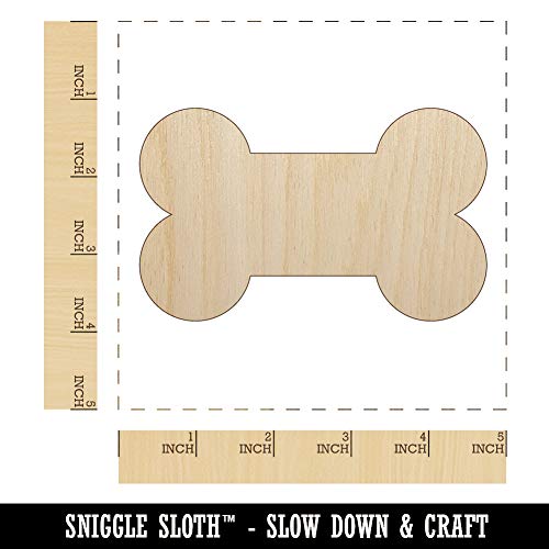 Dog Bone Unfinished Wood Shape Piece Cutout for DIY Craft Projects - 1/8 Inch Thick - 4.70 Inch Size Sniggle Sloth