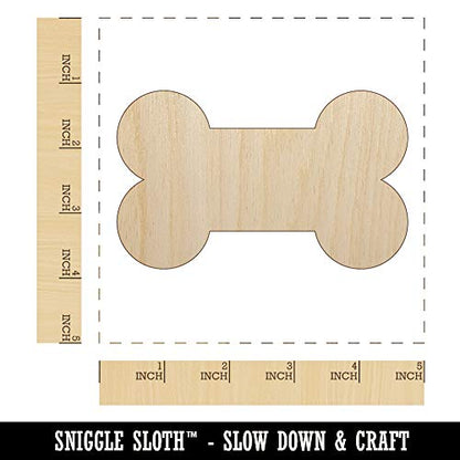Dog Bone Unfinished Wood Shape Piece Cutout for DIY Craft Projects - 1/8 Inch Thick - 4.70 Inch Size