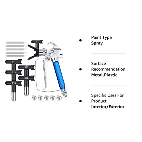 Zhengmy 12 Pieces Airless Paint Sprayer Gun with Nozzle Guard 5 Spray Tips and 5 Airless Paint Spray Gun Filter for Airless Spraying Machine Paint - WoodArtSupply