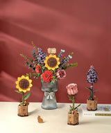 3D Wooden Puzzles Flower Bouquet Model Kit Building Set For Adults, Wooden Flowers Building Toy Botanical Collection, Creative Gift Ideas for Home Wowood