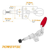 POWERTEC 6PK Toggle Clamp, 100lbs Holding Capacity, 301A Quick Release Push/Pull Clamp for Woodworking Jigs and Fixtures, Pocket Hole Jigs, Welding, POWERTEC