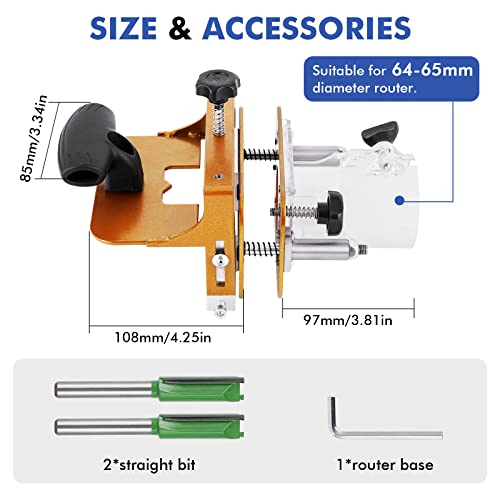 YUCHENGTECH Mortising Jig 2 in 1 Invisible Fastener Slotting Bracket Woodworking Router Base Punch Locator Multifunctional Woodworking Slotting Tool YUCHENGTECH