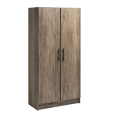Prepac Elite 32" Drifted Gray Freestanding Storage Cabinet with 3 Adjustable Shelves Prepac