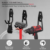 Garage Tool Storage Wall Hook Assortment Set: 15PCS Heavy Duty Large Hanger Garden Tool Organizer Ladder Bike Rack Yard Tool Holder Shed Shovel Metal SEDY