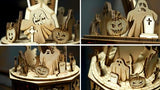 Wood Trick Halloween Wooden Music Box Kit - Addams Melody - w/Red Lighting - 3D Wooden Puzzle for Adults and Kids to Build - Engineering DIY Project Wood Trick