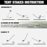 WORKPRO Tent Stakes and Hammer Set, 16oz Rubber Mallet Hammer, Wooden Handle, 10PC Heavy Duty Metal Tent Stakes and Storage Bag, DIY Woodworking, WORKPRO