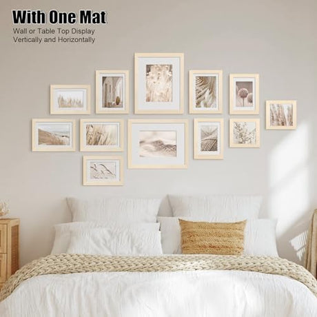 Egofine Picture Frame Set 12 Pack, Picture Frames Collage Wall Decor with Two 8x10, Four 5x7, Four 4x6, Two 4x4, Photo Frames for Wall and Tabletop, Egofine