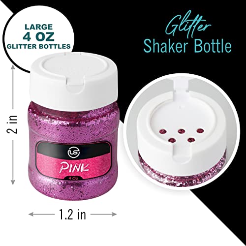 Glitter - 10 Count Fine Glitter Set - 4oz Shaker Bottles Glitter for Resin, Glitter for Crafts - Glitter Shaker Bottle, Glitter for Tumblers, Craft Ultimate Stationery