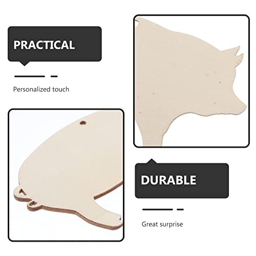 COHEALI 10pcs Wood Blanks Unfinished Wood Pigs Wood Gift Tags Wood Pigs Slices Gift Label Pig Shape Wood Tags Craft Wood Deer Out Animal Label Tags COHEALI
