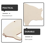 COHEALI 10pcs Wood Blanks Unfinished Wood Pigs Wood Gift Tags Wood Pigs Slices Gift Label Pig Shape Wood Tags Craft Wood Deer Out Animal Label Tags COHEALI