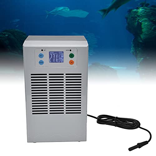 2 in 1 Water Chiller, 35L 1-3L Aquarium Heaters Aquarium Chiller for Axolotl Jellyfish Coral Reef Shrimp, 100W Smart Industrial Chiller with Pump - WoodArtSupply