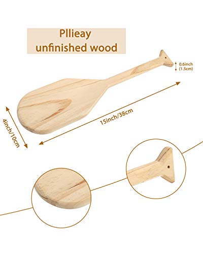 Pllieay 15 Inch Wooden Paddle, Unfinished Solid Pine Paddle with Oar Shape, Natural Color Wood Greek Paddle Craft, Ideal for Craft Lovers Pllieay