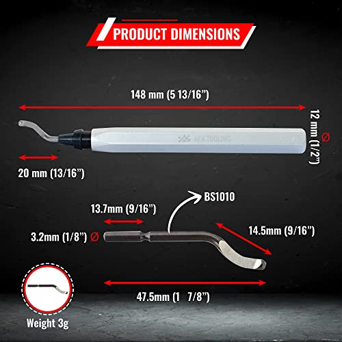 AFA Tooling - Deburring Tool with 10 Extra High Speed Steel Blades - Works on Metal, Resin, PVC Pipes, Copper, Plastic and 3D Printed Edges - - WoodArtSupply