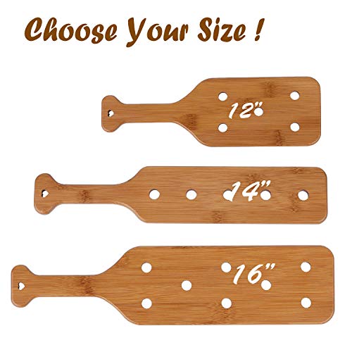 BATTIFE 14 inch Bamboo Paddle Lightweight Durable Smooth Paddle with Airflow Holes Unfinished Wooden Paddle BATTIFE