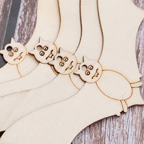 Holibanna Unfinished Wood Craft Pieces Halloween Bat Animal Hollow Cutouts Wooden Chips DIY Arts 20Pcs Holibanna
