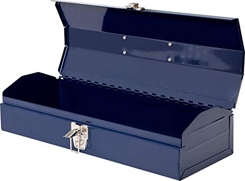 TCE ATB102U Torin 16" Hip Roof Style Portable Steel Tool Box with Metal Latch Closure, Blue TCE