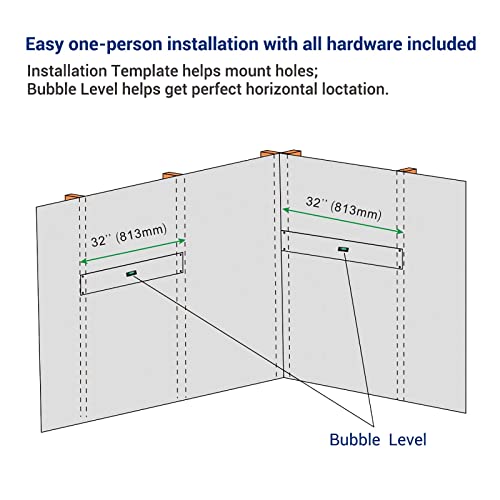 FLEXIMOUNTS 2-Pack 2x4ft Corner Wall Shelving Garage Storage Rack, 24-inch-by-48-inch Floating Shelves, Black FLEXIMOUNTS