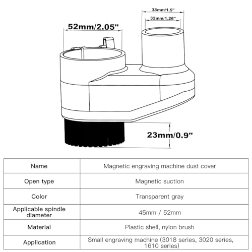 CNC ABS Dust Shoe for CNC Machines, 52mm Diameter Motor, fits Most 300W-500W Spindle Motors, Engraving Machine Accessories for CNC Engraver Milling - WoodArtSupply