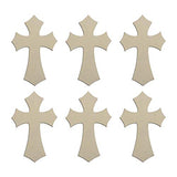 Creaides Wooden Cross DIY Crafts Cutouts Cross Shaped Unfinished Wood Slices Embellishments Ornaments for DIY Projects Halloween Christmas Party Creaides