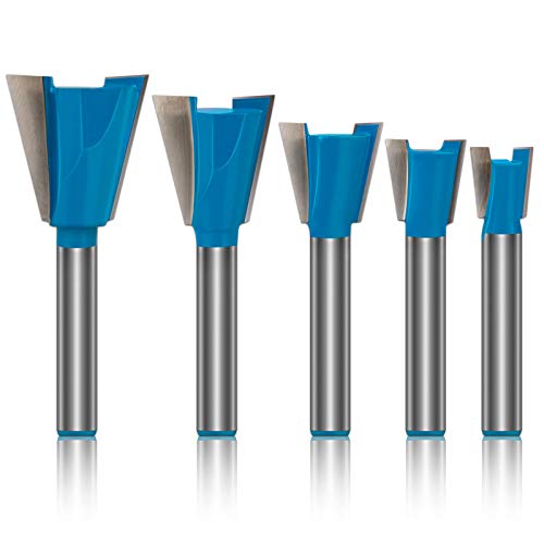 K Kwokker Dovetail Router Bit 1/4 Shank, Dovetail Jig for Router, 1/2" 3/4" 3/8" 5/8" 7/8" Dia Wood Milling Cutter Tool for The Construction of Boxes K Kwokker