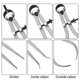 Acrux7 3pcs 8 Inch Long Spring Caliper Set, Carbon Steel Outside Divider Caliper Compass, Calipers Measuring Tool for Wood Turning Lathe Projects Acrux7