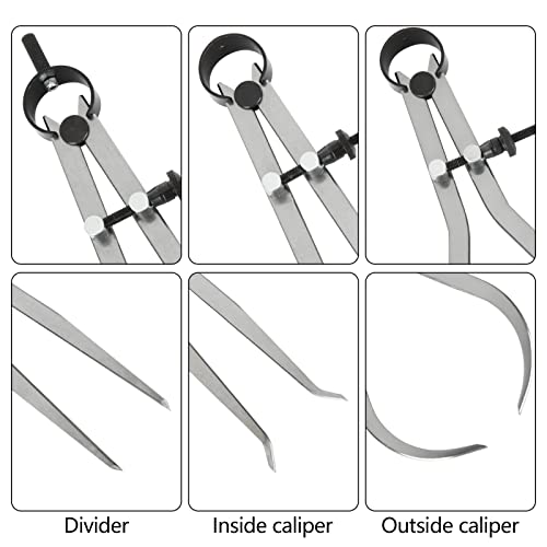 Acrux7 3pcs 8 Inch Long Spring Caliper Set, Carbon Steel Outside Divider Caliper Compass, Calipers Measuring Tool for Wood Turning Lathe Projects - WoodArtSupply
