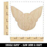 Chihuahua Dog Head Unfinished Wood Shape Piece Cutout for DIY Craft Projects - 1/4 Inch Thick - 4.70 Inch Size Sniggle Sloth