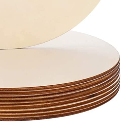 ARTIBETTER 10pcs Round Wooden Plate Pendant Unfinished Round Discs DIY Wood Ornaments Unfinished Wood Cutouts Wood Circles Home Accents Decor Wood