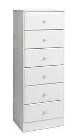Prepac Astrid Tall White Dresser: 16"D x 20"W x 52"H, 6-Drawer Chest for Bedroom by Prepac - Perfect Chest of Drawers for Ample Storage Prepac