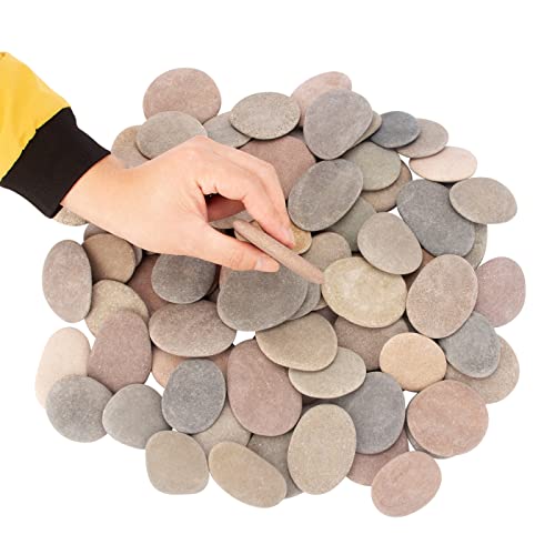 [About 97 PCS - 102 PCS](18.2 Pounds) Painting Rocks,2.26"-3.49" River Rocks,Flat Stones,Craft Rocks,DIY Rocks CFKJ