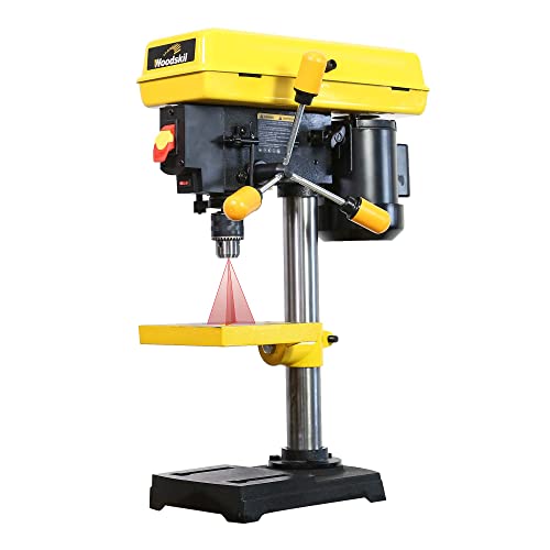 Woodskil 8 Inch Drill Press, 2.3 Amp 5-Speed Bench Drill Press, Bench Top Drilling Machine - WoodArtSupply