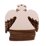 Christmas Wooden Crafts Hanging Ornaments Christmas Tree Decoration Unfinished Wood Cutouts for DIY Blank Slices to Paint (10PCs Angel Style) YEEQIN