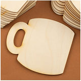 Pack of 24 Unfinished Wood Coffee Cup Cutouts by Factory Direct Craft - Made in USA Blank Wooden Coffee Mug Shapes for Coffee and Tea Lover DIY Factory Direct Craft