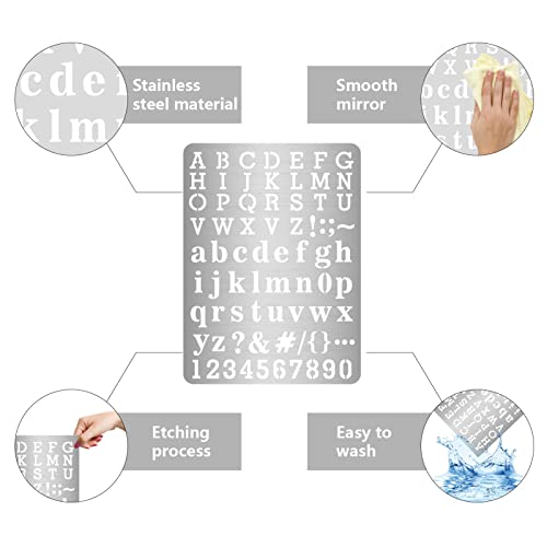 GORGECRAFT Metal Letter Stencil Stainless Steel Lettering Alphabet Symbol Painting Template Journal Tool for Painting, Wood Burning, Pyrography and GORGECRAFT