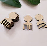 30PCS African Afro Hair Pic Unfinished Wood Earring Blanks, Pick Comb Jewelry Making Crafts, DIY Project Wood, Dangle Earrings Jewelry Blanks (2'') XIAOYUE