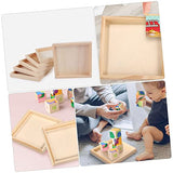 Zerodeko 16 Pcs Puzzle Toys Unfinished Wood Serving Blocks Tray Serving Storage Tray Sundries Holder Toy Holder Unfinished Wood Tray Wood Serving Zerodeko