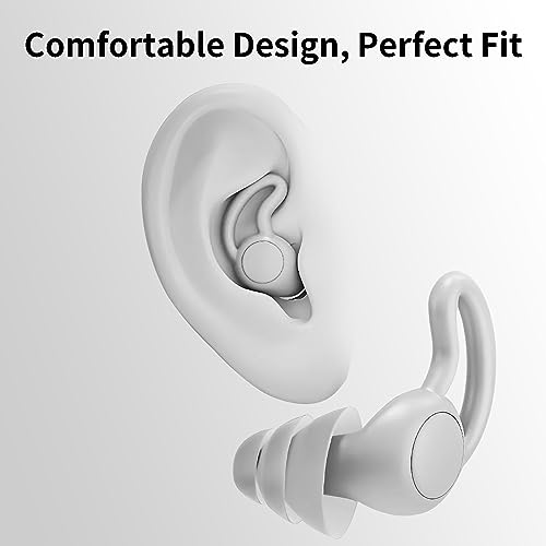 LIHOBI Noise Reduction Ear Plugs, NRR 40dB Ultra Comfortable Silicone Reusable Ear Plugs for Sleeping, Snoring Swimming, Studying, Concerts, Noise LIHOBI