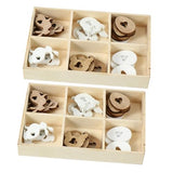 FUNOMOCYA 2 Sets 50pcs Easter Ornaments Easter Wooden Cutout Craft Wood Shapes Easter Bunny Cutouts Unfinished Wood Easter Party Supplies DIY Rabbit FUNOMOCYA