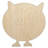 Owl Doodle Unfinished Wood Shape Piece Cutout for DIY Craft Projects - 1/4 Inch Thick - 6.25 Inch Size Sniggle Sloth
