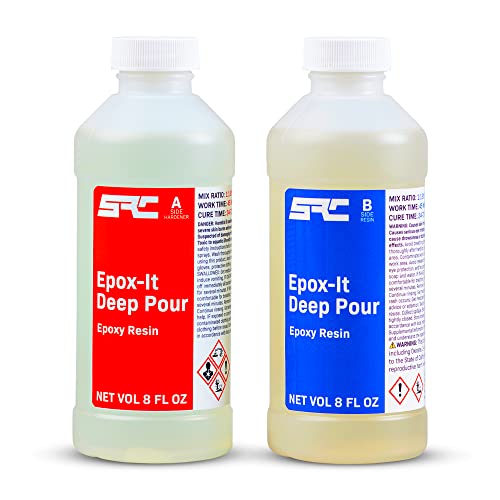 Specialty Resin & Chemical Epox-It Deep Pour 16 oz. Kit | Crystal Clear Epoxy | Easy 1:1 Mix Ratio | Cast Up to 2” | Perfect for Casting River