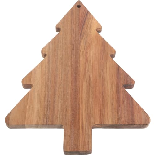 Amosfun Christmas Tree Charcuterie Board, Xmas Cutting Board Fruit Tray Holiday Cheese Board Wooden Appetizer Tray Sushi Serving Tray Dessert Candy - WoodArtSupply