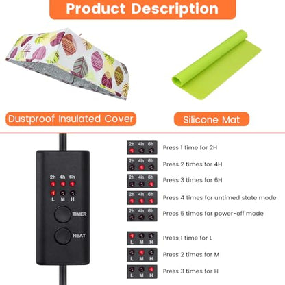 Epoxy Resin Heating Mat, Resin Curing Machine with Cover Timer, Quick Dry Tool Set Heater Coaster for Silicone Molds - WoodArtSupply