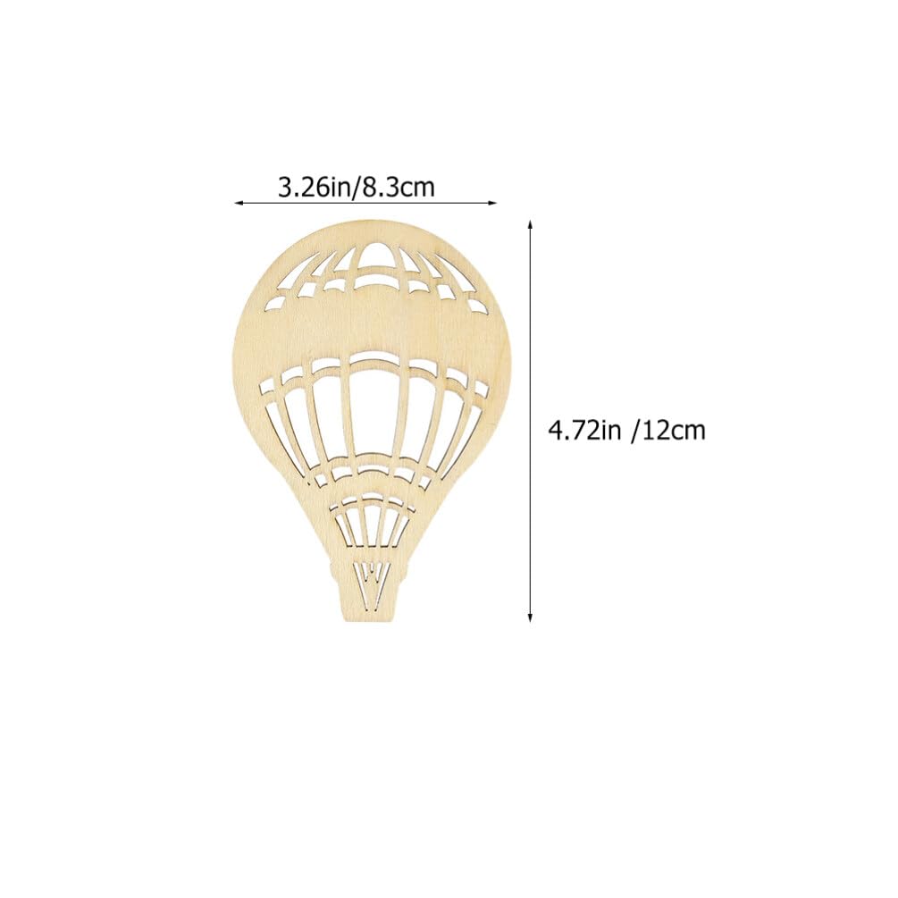 VOSAREA 10 Set Decor Wood Cutouts for Crafts Unfinished Wood Ornaments Hot Air Balloon Wood Discs Hot Air Balloon Wood Slices Wood Hot Air Balloon VOSAREA