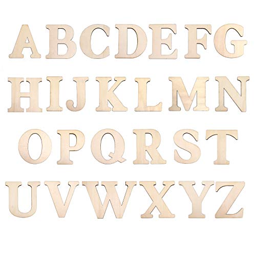 3" Wooden Letters - 78 Pcs Wood Letters for Crafts Unfinished Wood Alphabet for Letter Board/Wall Decor/DIY/Painted/Educational (3 inch) Home Wall wholeshine