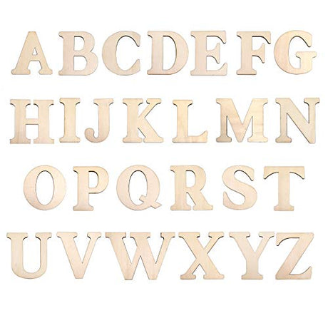 3" Wooden Letters - 78 Pcs Wood Letters for Crafts Unfinished Wood Alphabet for Letter Board/Wall Decor/DIY/Painted/Educational (3 inch) Home Wall wholeshine