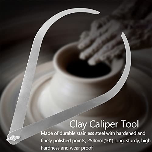 Watris Veiyi 10inch Clay Caliper Tool, Stainless Steel Caliper Clay, Measuring Pottery Tool, Bent Leg Stainless Steel Caliper, Inside Outside Watris Veiyi