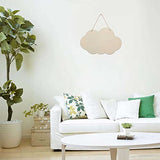 Creaides Cloud Wood Sign Cutout Wooden Cloud Shaped Sign DIY Crafts Hanging Ornament for Wreath Home Door Wall Art Decoration (7.9x5.2 In, 3 Pack) Creaides