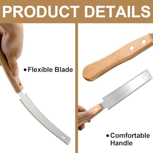 Gisafai 2 Pcs 6 Inch Small Woodworking Hand Saw Flexible Double Edge TPI 17/14 Pull Woodworking Saw for Craft Mini Flush Cut Saw Wood Handle Garden Gisafai